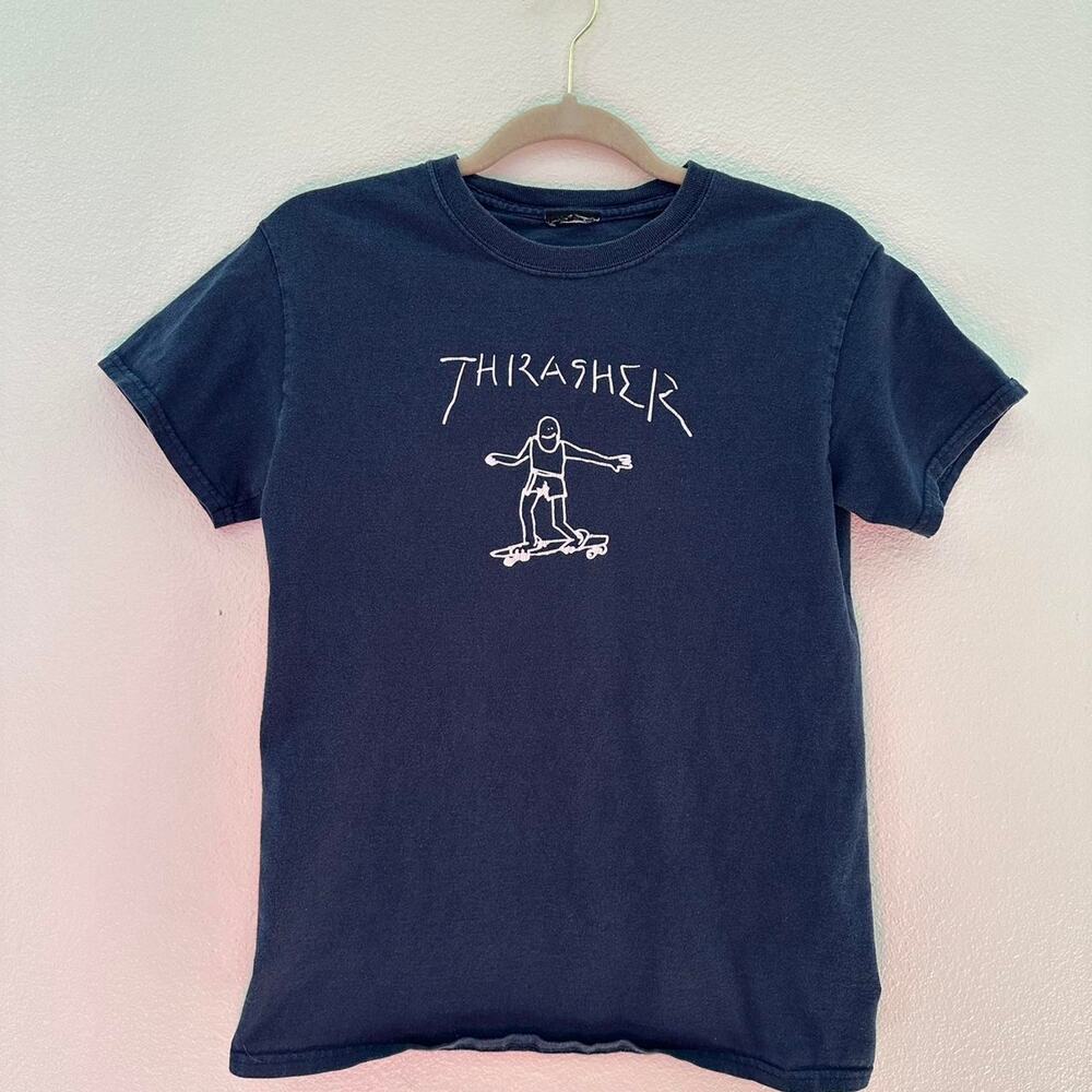 Navy Blue Thrasher Skateboarding Tee